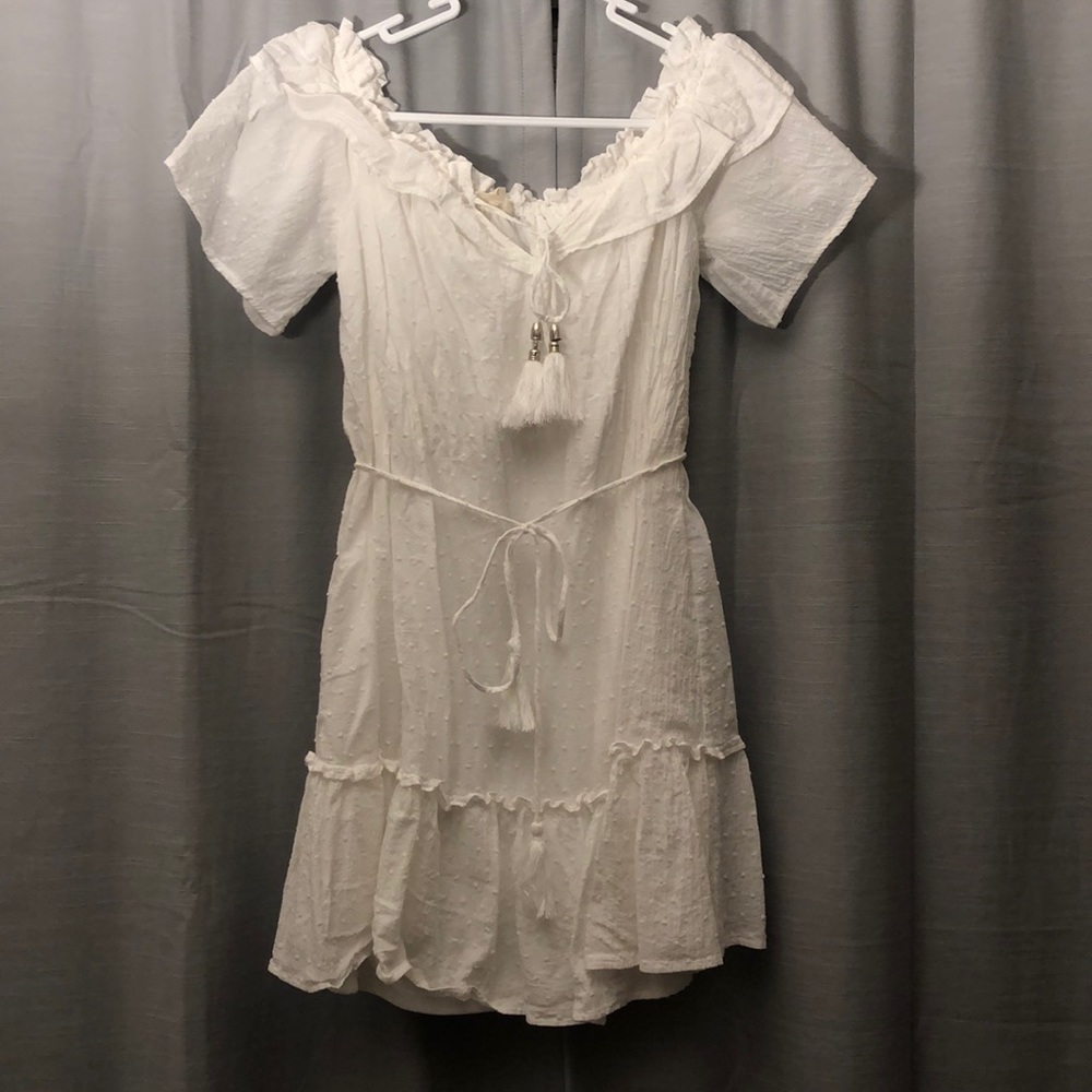 Off-the-Shoulder White Sun Dress